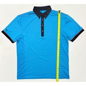 G-MAC Apparel Mens Polo Shirt M Medium‎ Blue Black Golf Casual
